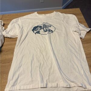 Bass Pro Shops Cream T-Shirt with Blue Logo